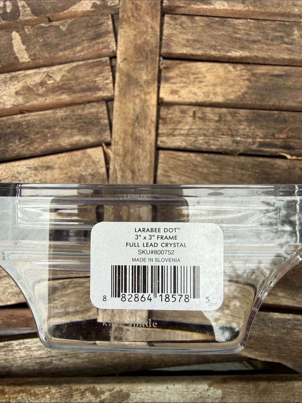 Kate Spade Larabee Dot Full Lead Crystal Photo Frame with White Polka Dots 3”x3”